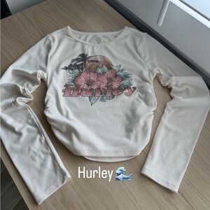 Hurley Off-White Floral Graphic Long Sleeve Tee